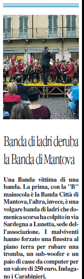 27 04 2017 vocemn Banda di ladri deruba la Banda di Mantova